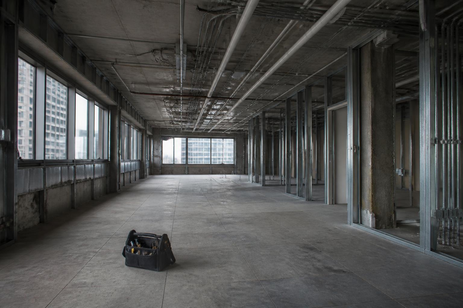 Idle scaffolding on a construction site after a subcontractor walked off